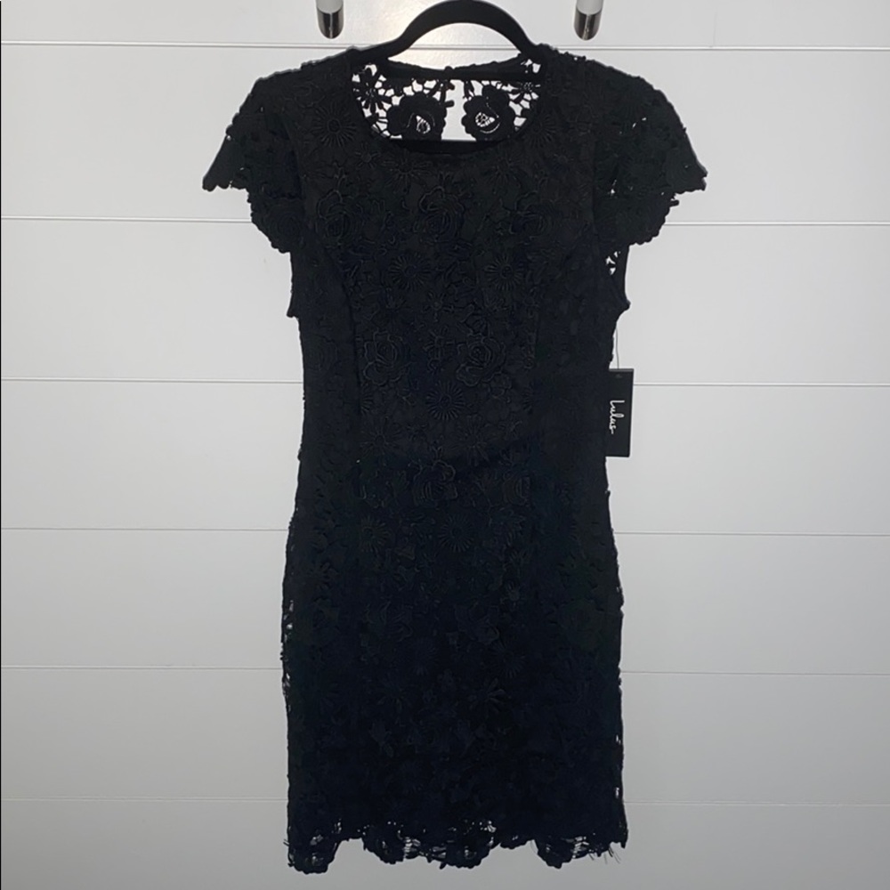 Lulus Romance Language Black Backless Lace Dress